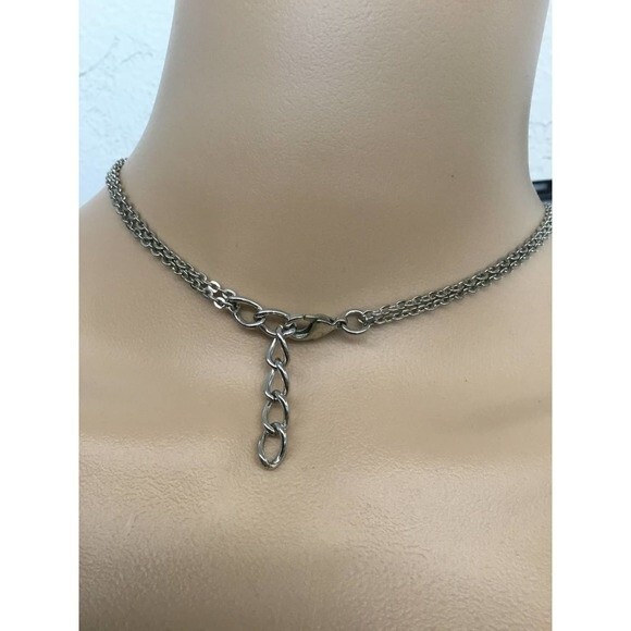 Silver Double Chain Turtle Necklace - Picture 2 of 2